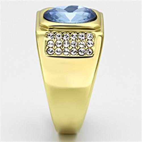Mens Baby Blue Stone Rings Stainless Steel Anillo Azul Compromiso Regalo Para Hombre Acero Inoxidable - Jewelry Store by Erik Rayo