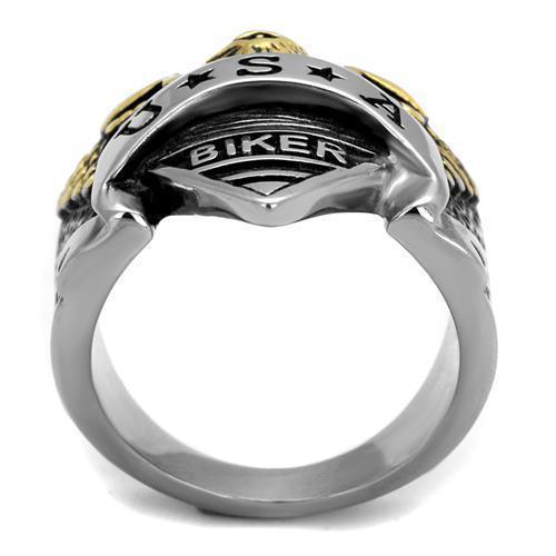 Mens Biker Eagle Ring Two Tone Anillo Para Hombre 316L Stainless Steel Ring - Jewelry Store by Erik Rayo