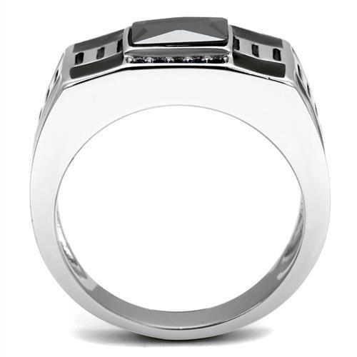 Mens Black Diamond Rings Stainless Steel Anillo Diamante Negro Compromiso Regalo Para Hombre Acero Inoxidable - Jewelry Store by Erik Rayo