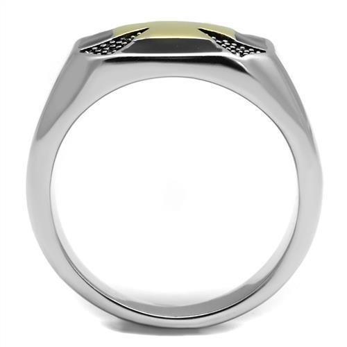 Mens Black Gold Biker Cross Rings Stainless Steel Anillo Cruz Compromiso Regalo Para Hombre Acero Inoxidable - Jewelry Store by Erik Rayo