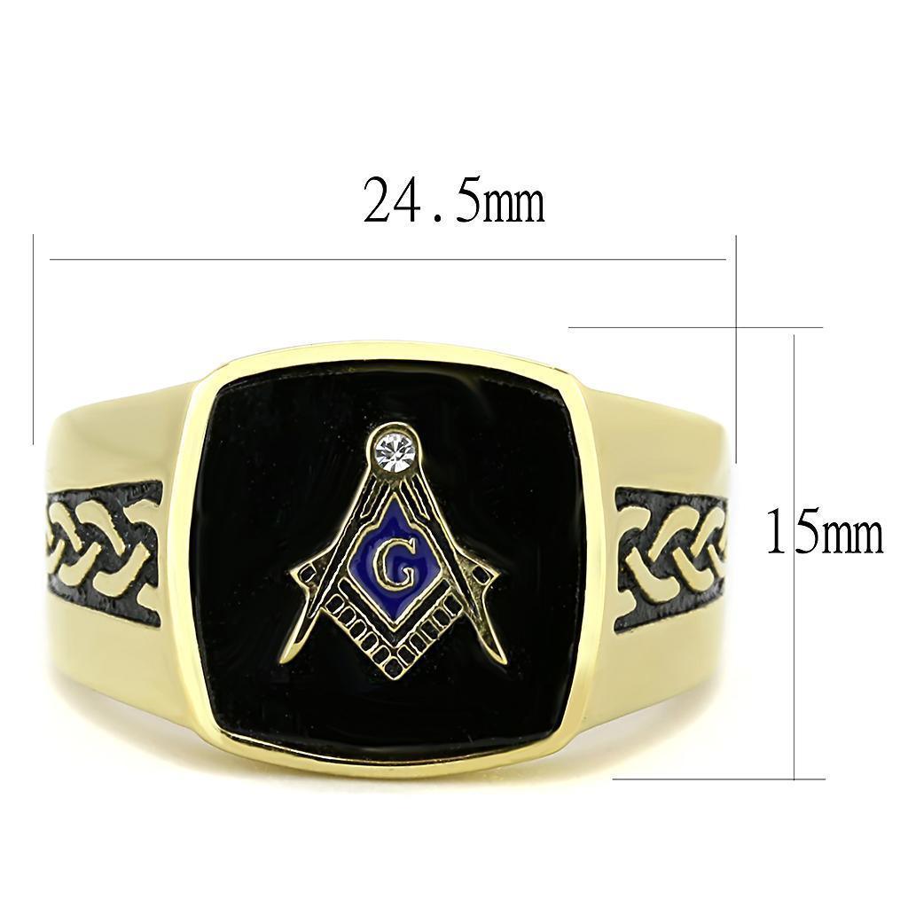 Mens Black Gold Cross Rings Stainless Steel Masonic Anillo Compromiso Regalo Para Hombre Acero Inoxidable - Jewelry Store by Erik Rayo