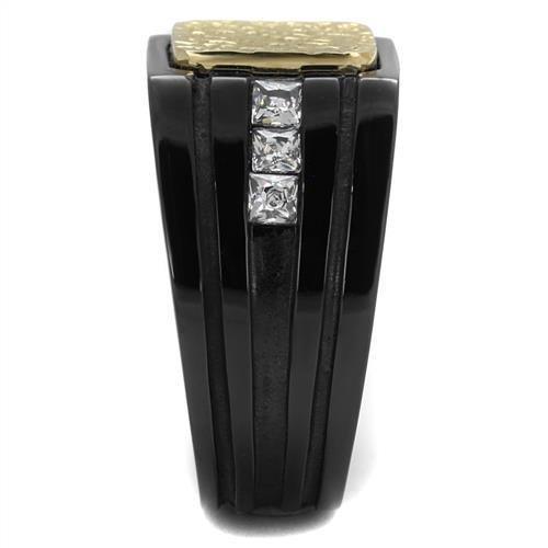 Mens Black Gold Rings Stainless Steel Anillo Negro Oro de Compromiso Para Hombre Acero Inoxidable - Jewelry Store by Erik Rayo