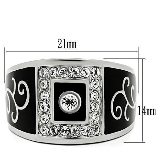 Mens Black Silver Rings Stainless Steel Anillo Compromiso Regalo Para Hombre Acero Inoxidable - Jewelry Store by Erik Rayo