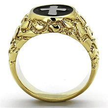 Load image into Gallery viewer, Mens Gold Cross Rings Stainless Steel Gold Nugget Anillo Oro Para Hombre Acero Inoxidable - Jewelry Store by Erik Rayo
