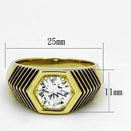 Mens Gold Rings Stainless Steel Hexagon Anillo de Compromiso Oro Para Hombre Acero Inoxidable - Jewelry Store by Erik Rayo