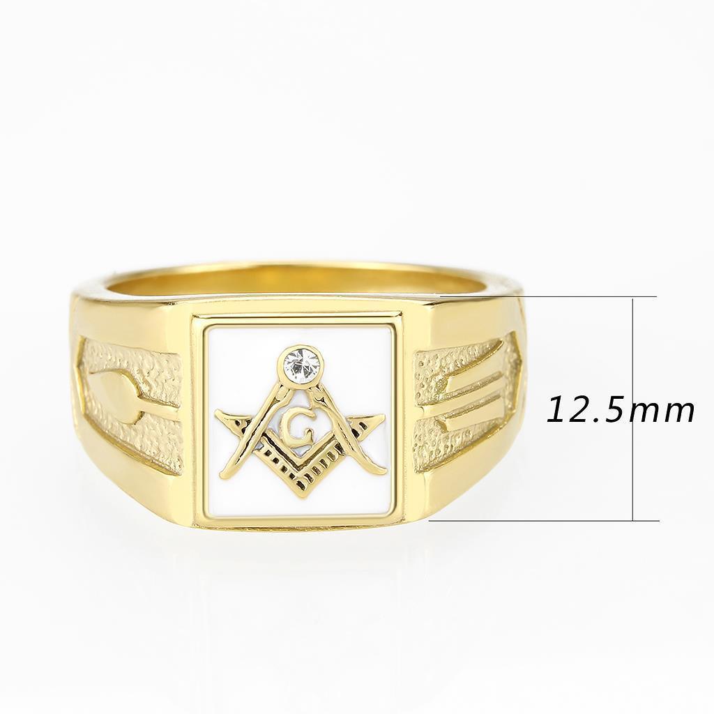 Mens Gold Rings Stainless Steel Masonic Anillo Oro Compromiso Regalo Para Hombre Acero Inoxidable - Jewelry Store by Erik Rayo