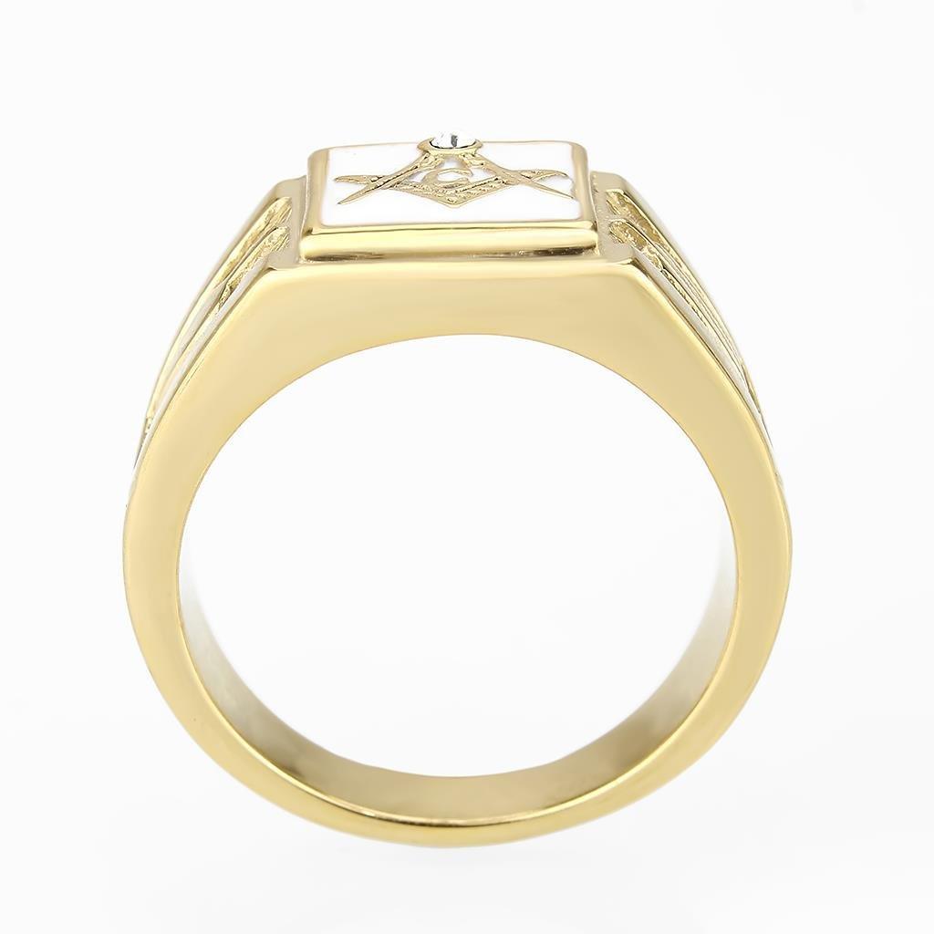 Mens Gold Rings Stainless Steel Masonic Anillo Oro Compromiso Regalo Para Hombre Acero Inoxidable - Jewelry Store by Erik Rayo