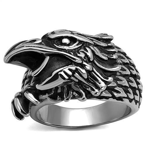 Mens Large Eagle Ring Silver Anillo Para Hombre Stainless Steel Ring - Jewelry Store by Erik Rayo
