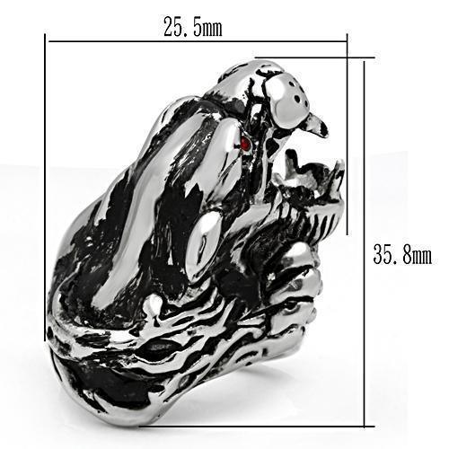 Mens Leopard Beast Ring Anillo Para Hombre Stainless Steel Ring Ruby Eyes - Jewelry Store by Erik Rayo