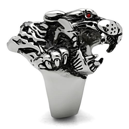 Mens Leopard Beast Ring Anillo Para Hombre Stainless Steel Ring Ruby Eyes - Jewelry Store by Erik Rayo