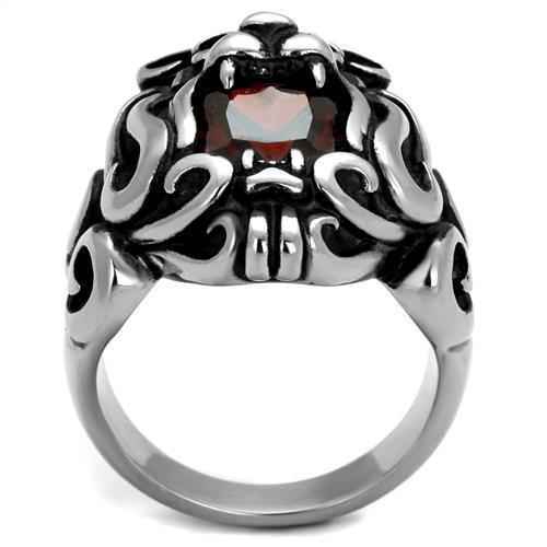 Mens Lion Ruby Ring Anillo Para Hombre Stainless Steel Ring - Jewelry Store by Erik Rayo
