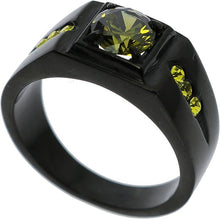 Load image into Gallery viewer, Mens Ring Black Green &amp; Yellow Stainless Steel - Jewelry Store by Erik Rayo
