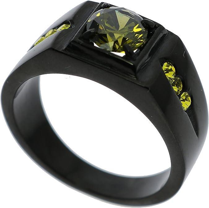 Mens Ring Black Green Yellow Miracle Stone - Jewelry Store by Erik Rayo