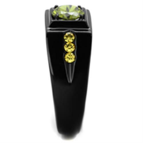 Mens Ring Black Green Yellow Miracle Stone - Jewelry Store by Erik Rayo
