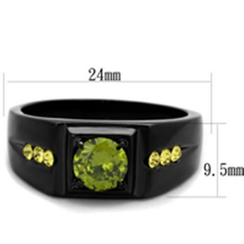Mens Ring Black Green Yellow Miracle Stone - Jewelry Store by Erik Rayo