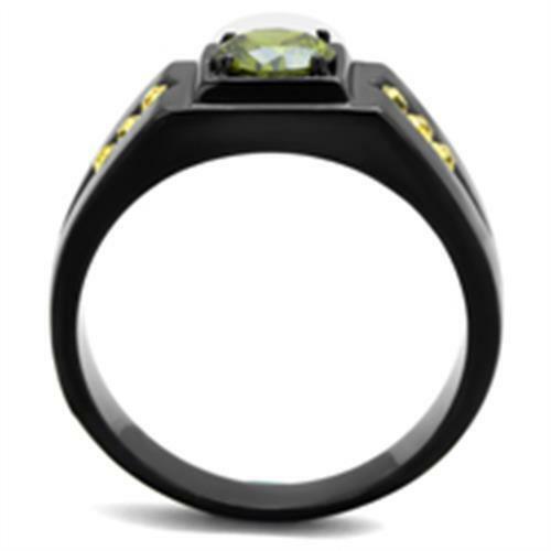 Mens Ring Black Green Yellow Miracle Stone - Jewelry Store by Erik Rayo