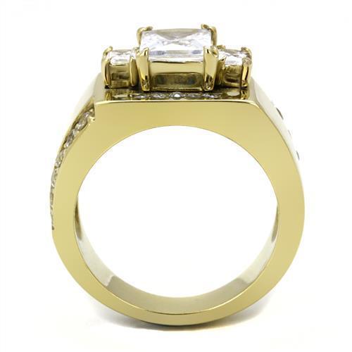 Mens Ring Diamond CZ Stainless Steel Ring with AAA Grade CZ in Clear - Jewelry Store by Erik Rayo