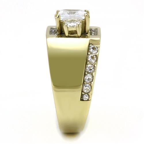 Mens Ring Diamond CZ Stainless Steel Ring with AAA Grade CZ in Clear - Jewelry Store by Erik Rayo