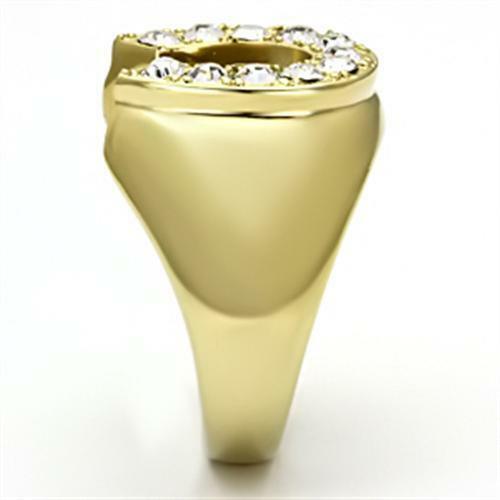 Mens Ring Gold Horseshoe Stainless Steel Ring Good Luck - Jewelry Store by Erik Rayo