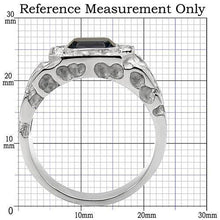 Load image into Gallery viewer, Mens Ring Silver Blue Emerald Cut Stainless Steel Ring with Top Grade Crystal in Montana - Jewelry Store by Erik Rayo
