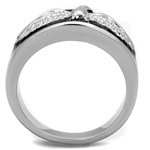 Mens Ring Silver Eagle Stainless Steel Ring with Epoxy in Jet - Jewelry Store by Erik Rayo