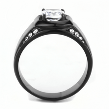 Load image into Gallery viewer, Mens Ring Square Cut Black Stainless Steel Round Band - Jewelry Store by Erik Rayo
