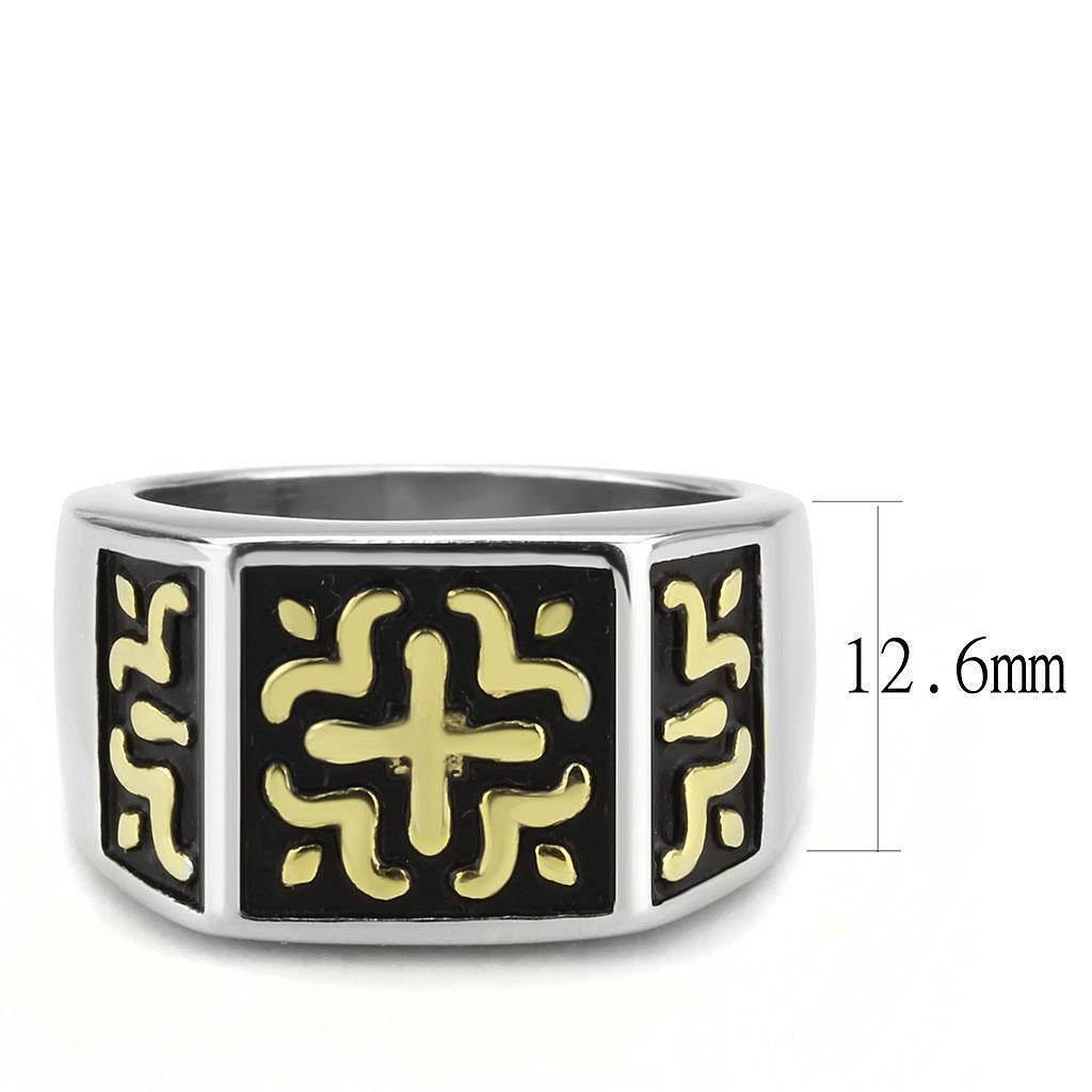 Mens Silver Gold Cross Rings Stainless Steel Two Tone Anillo Cruz Compromiso Regalo Para Hombre Acero Inoxidable - Jewelry Store by Erik Rayo