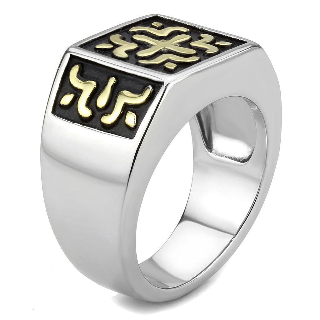 Mens Silver Gold Cross Rings Stainless Steel Two Tone Anillo Cruz Compromiso Regalo Para Hombre Acero Inoxidable - Jewelry Store by Erik Rayo