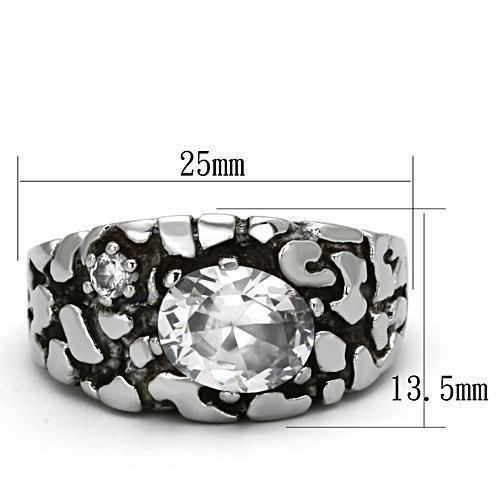 Mens Silver Nugget Rings Stainless Steel Anillo Compromiso Regalo Para Hombre Acero Inoxidable - Jewelry Store by Erik Rayo