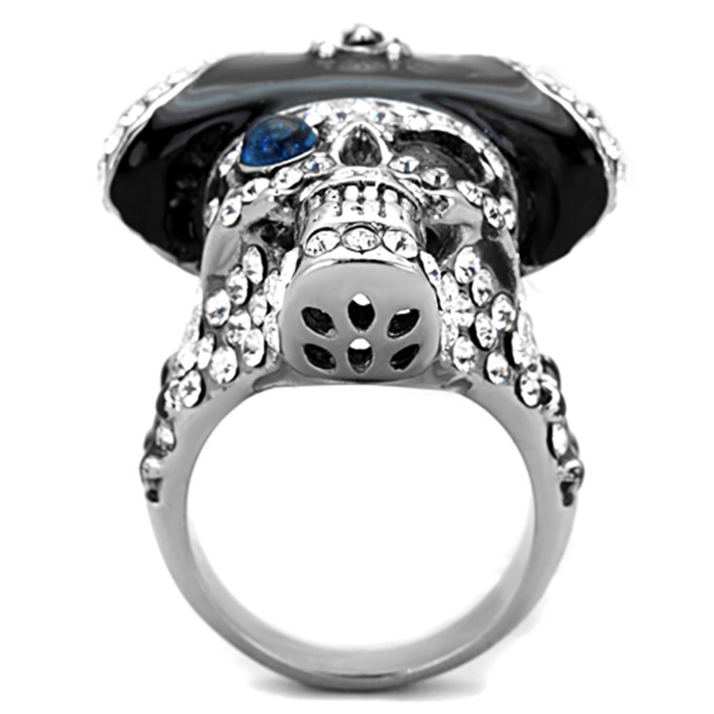 Mens Womens Pirate Ring Anillo Para Hombre y Mujer Unisex Stainless Steel Ring with Glass in Montana Feltre - Jewelry Store by Erik Rayo