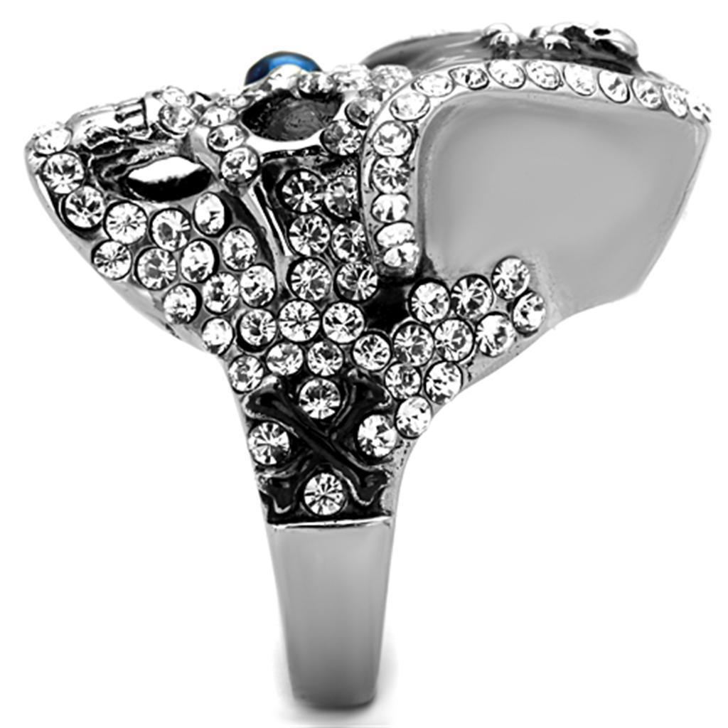 Mens Womens Pirate Ring Anillo Para Hombre y Mujer Unisex Stainless Steel Ring with Glass in Montana Feltre - Jewelry Store by Erik Rayo