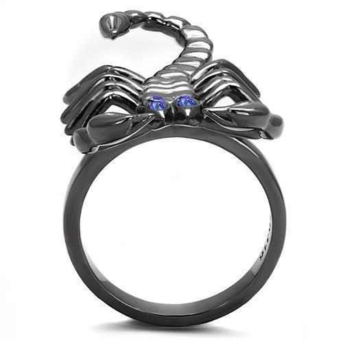 Mens Womens Scorpion Ring Anillo Para Hombre Mujer y Hombre 316L Stainless Steel Ring with Top Grade Crystal in Sapphire Aamanda - Jewelry Store by Erik Rayo