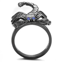 Load image into Gallery viewer, Mens Womens Scorpion Ring Anillo Para Hombre Mujer y Ninos Unisex 316L Stainless Steel Ring with Top Grade Crystal in Sapphire Aamanda - Jewelry Store by Erik Rayo
