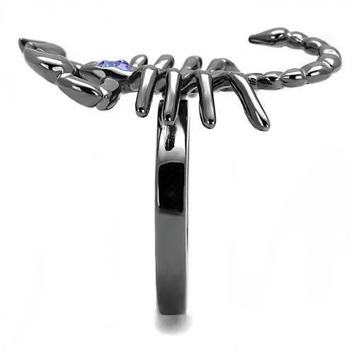 Mens Womens Scorpion Ring Anillo Para Hombre Mujer y Hombre 316L Stainless Steel Ring with Top Grade Crystal in Sapphire Aamanda - Jewelry Store by Erik Rayo