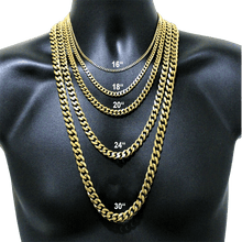 Load image into Gallery viewer, Necklace for Men and Women Stainless Steel Cuban Curb Chain Gold - Jewelry Store by Erik Rayo
