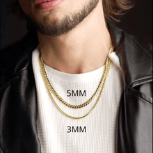 Load image into Gallery viewer, Necklace for Men and Women Stainless Steel Cuban Curb Chain Gold - Jewelry Store by Erik Rayo
