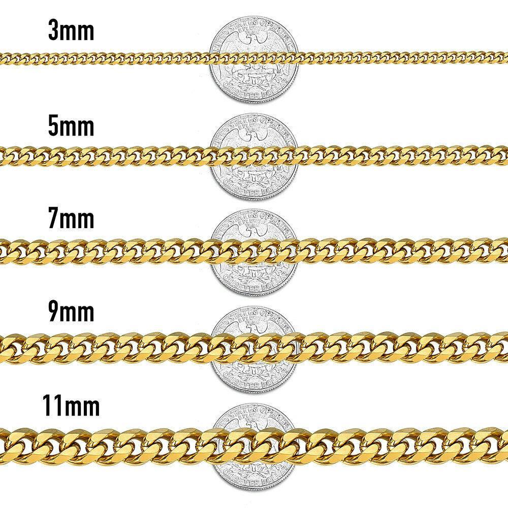 Necklace for Men and Women Stainless Steel Cuban Curb Chain Gold - Jewelry Store by Erik Rayo