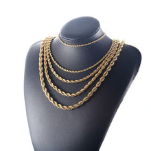 Load image into Gallery viewer, Necklace for Men and Women Stainless Steel Rope Chain Gold - Jewelry Store by Erik Rayo
