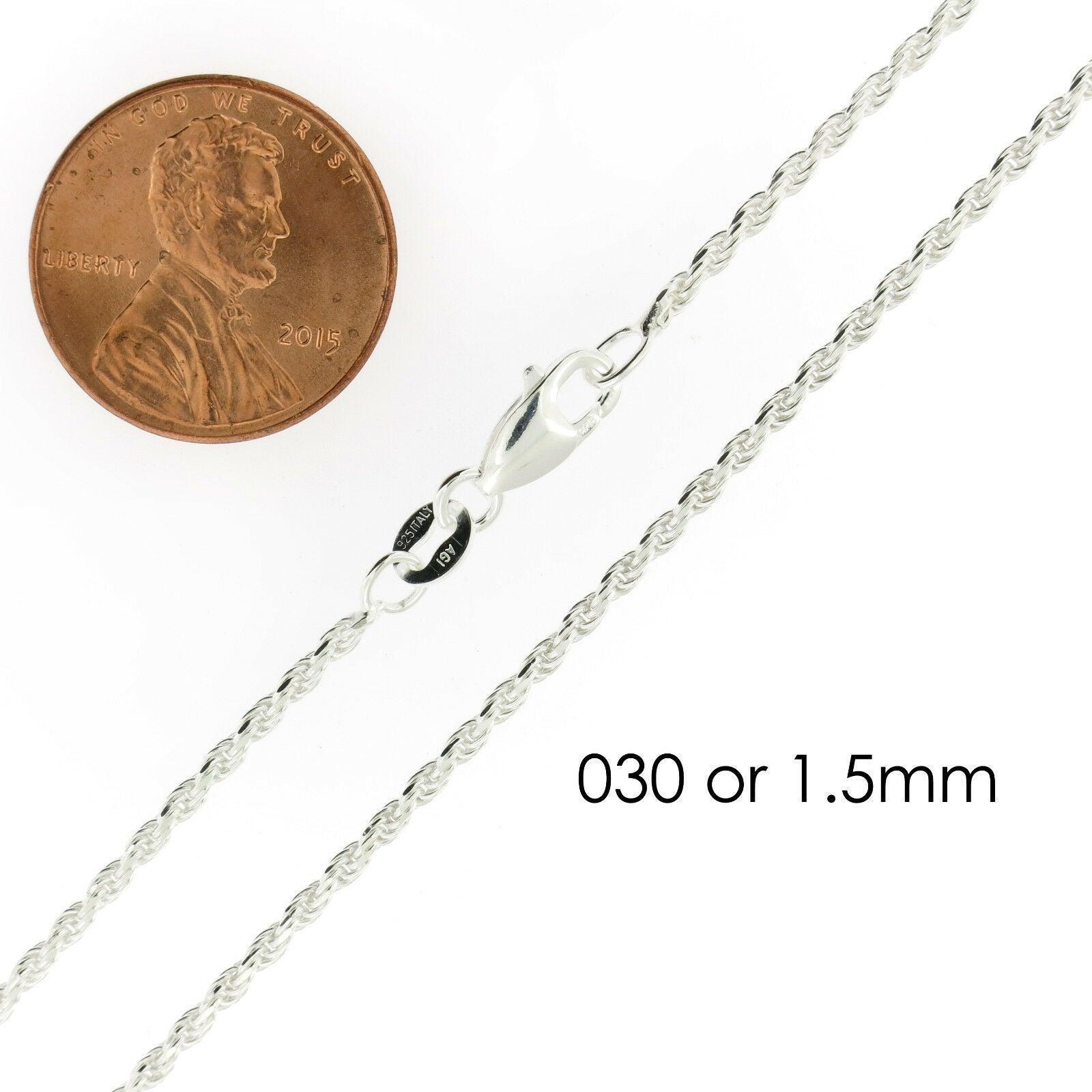 Necklace for Men Women Real Solid 925 Sterling Silver Chain Plata Diamond Cut Rope - Jewelry Store by Erik Rayo