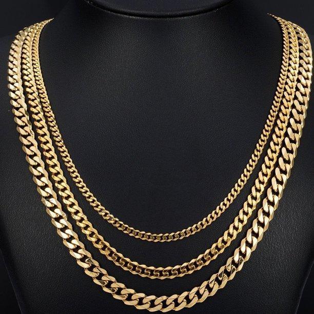 Necklaces for Men and Women Stainless Steel Cuban Curb Chain Gold - Jewelry Store by Erik Rayo