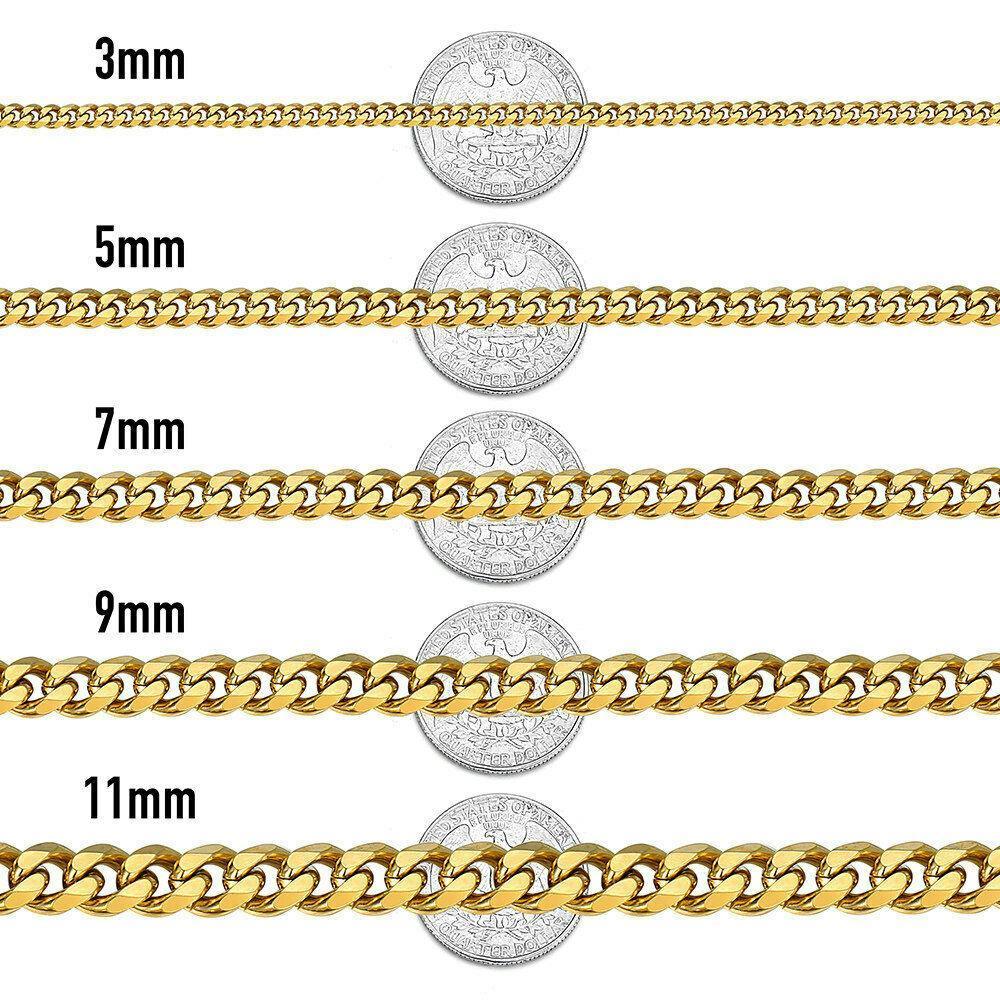 Necklaces for Men and Women Stainless Steel Cuban Curb Chain Gold - Jewelry Store by Erik Rayo