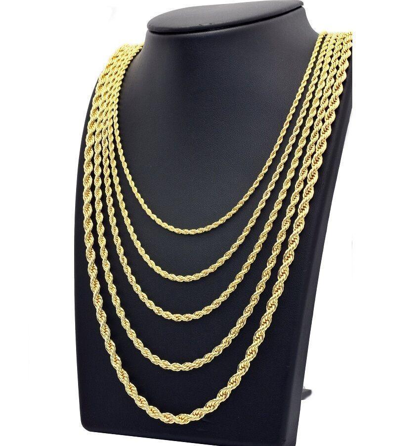 Necklaces for Men and Women Stainless Steel Rope Chain Gold - Jewelry Store by Erik Rayo
