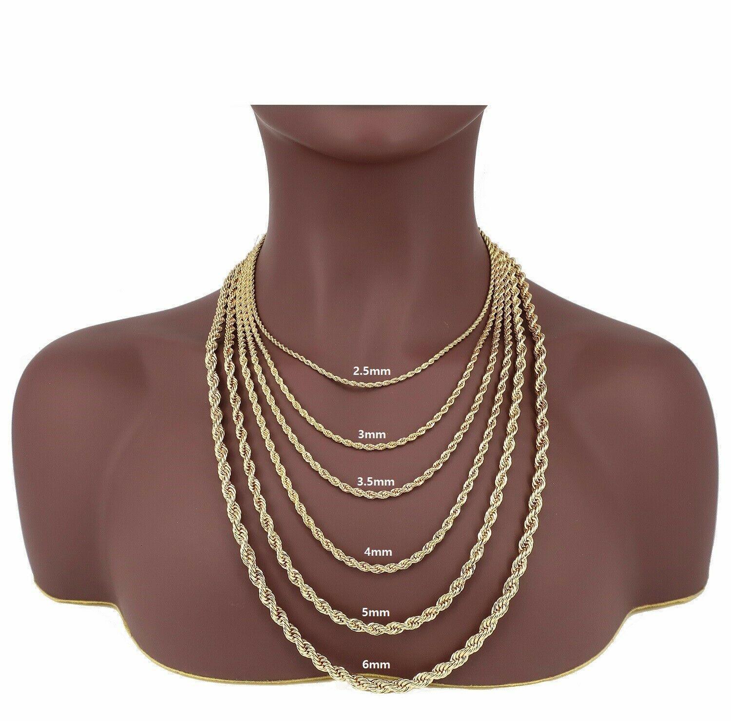 Necklaces for Men and Women Stainless Steel Rope Chain Gold - Jewelry Store by Erik Rayo
