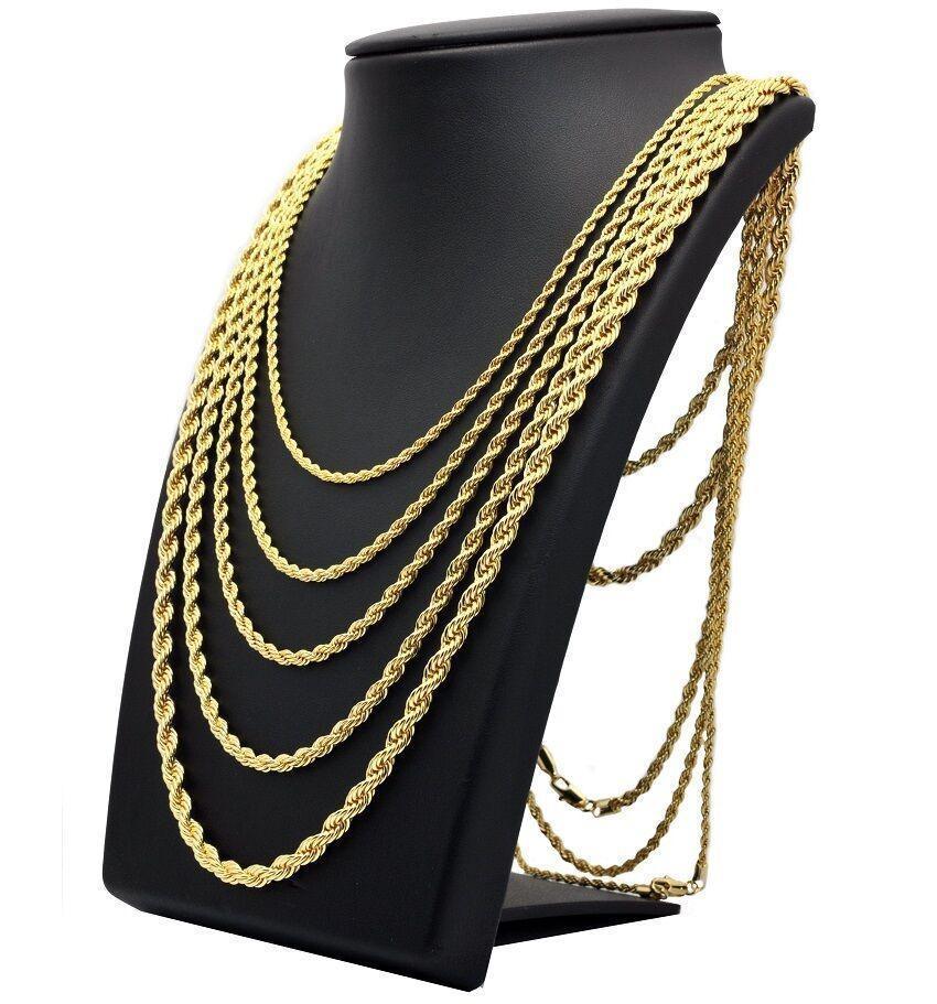 Necklaces for Men and Women Stainless Steel Rope Chain Gold - Jewelry Store by Erik Rayo