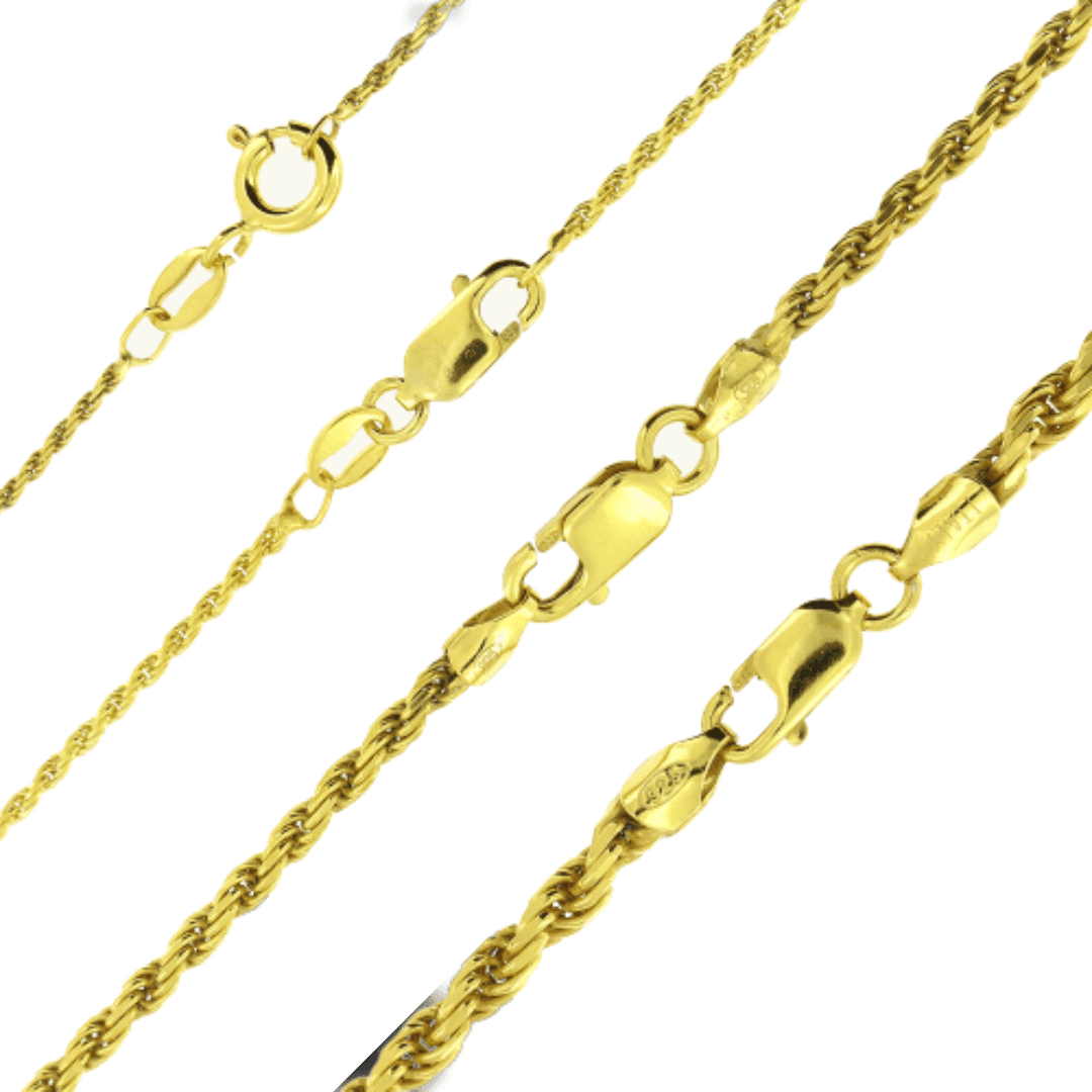 Necklaces for Men Women 925 Sterling Silver Chain Plata Diamond Cut Rope - Jewelry Store by Erik Rayo