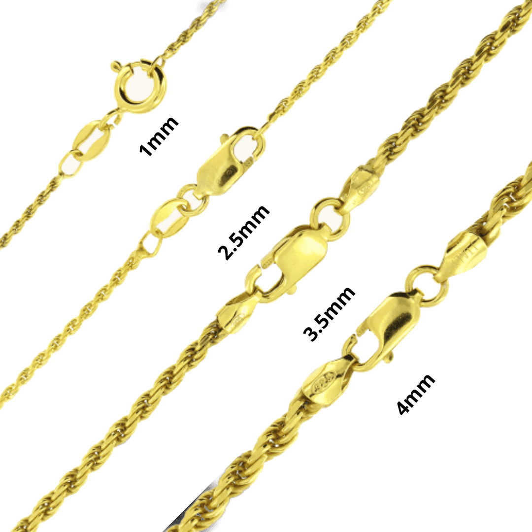 Necklaces for Men Women 925 Sterling Silver Chain Plata Diamond Cut Rope - Jewelry Store by Erik Rayo