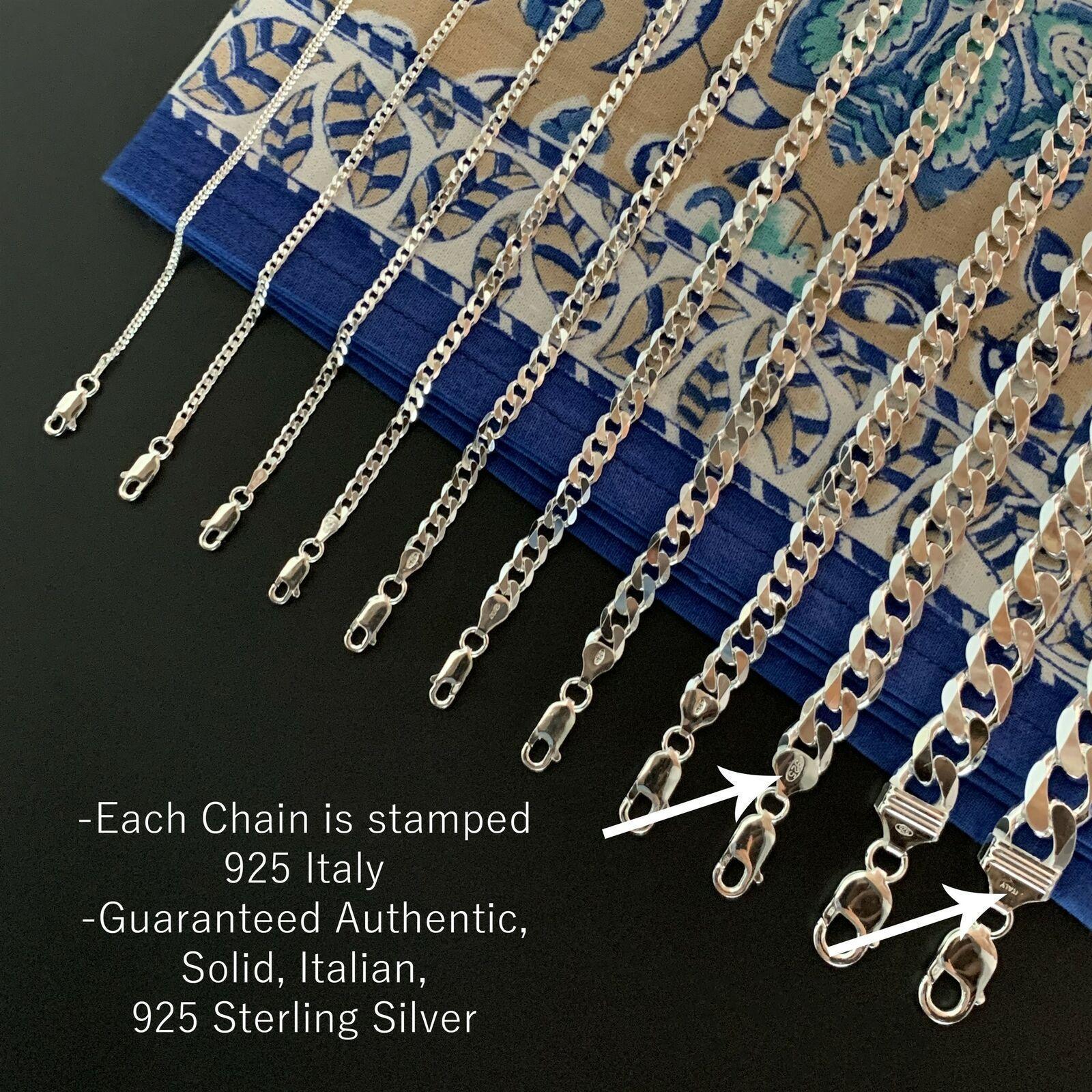 925 Silver Cuban Curb Necklace Chains for Men and Women 925 Sterling Silver - Jewelry Store by Erik Rayo