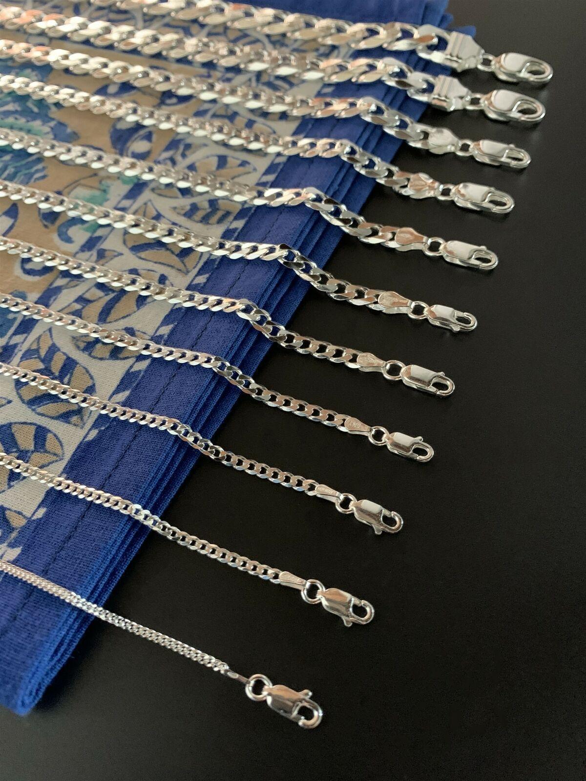 925 Silver Cuban Curb Necklace Chains for Men and Women 925 Sterling Silver - Jewelry Store by Erik Rayo