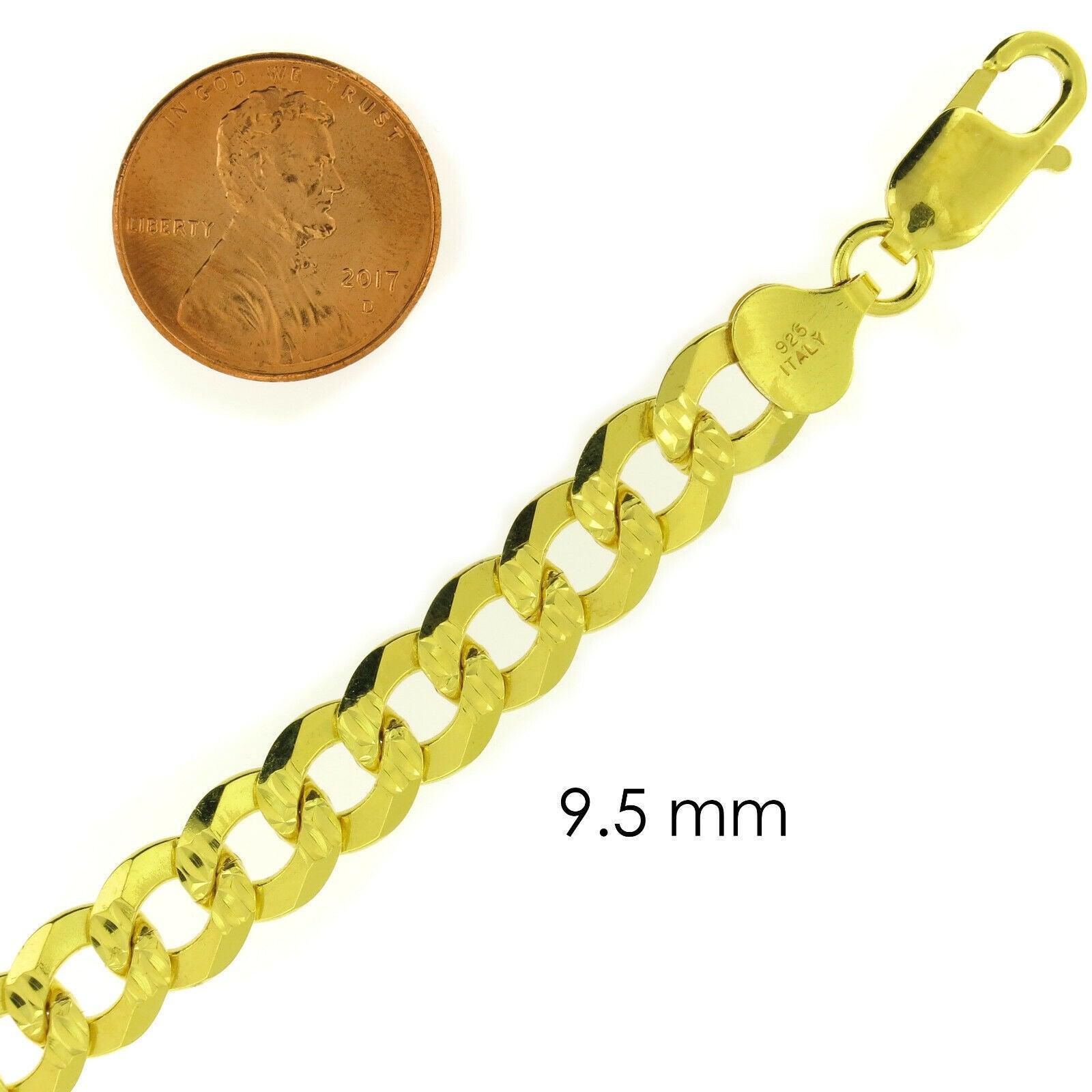 Necklaces for Men Women Cuban Curb Diamond Cut 925 Sterling Silver Chain in Gold Plata - Jewelry Store by Erik Rayo