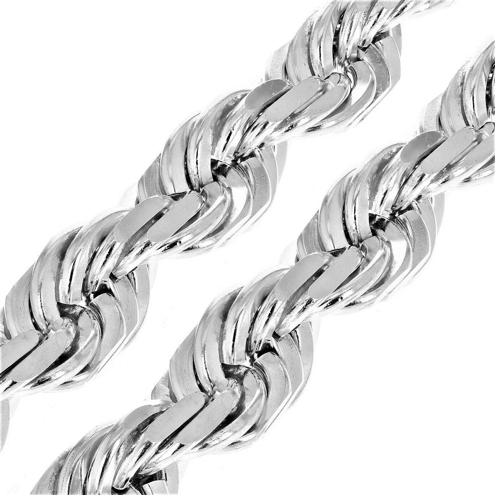 Necklaces for Men Women Real Solid 925 Sterling Silver Chain Plata Diamond Cut Rope - Jewelry Store by Erik Rayo